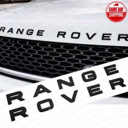 Front Hood / Rear Tailgate For Range Rover OEM Emblem Letters Badge Gloss Black