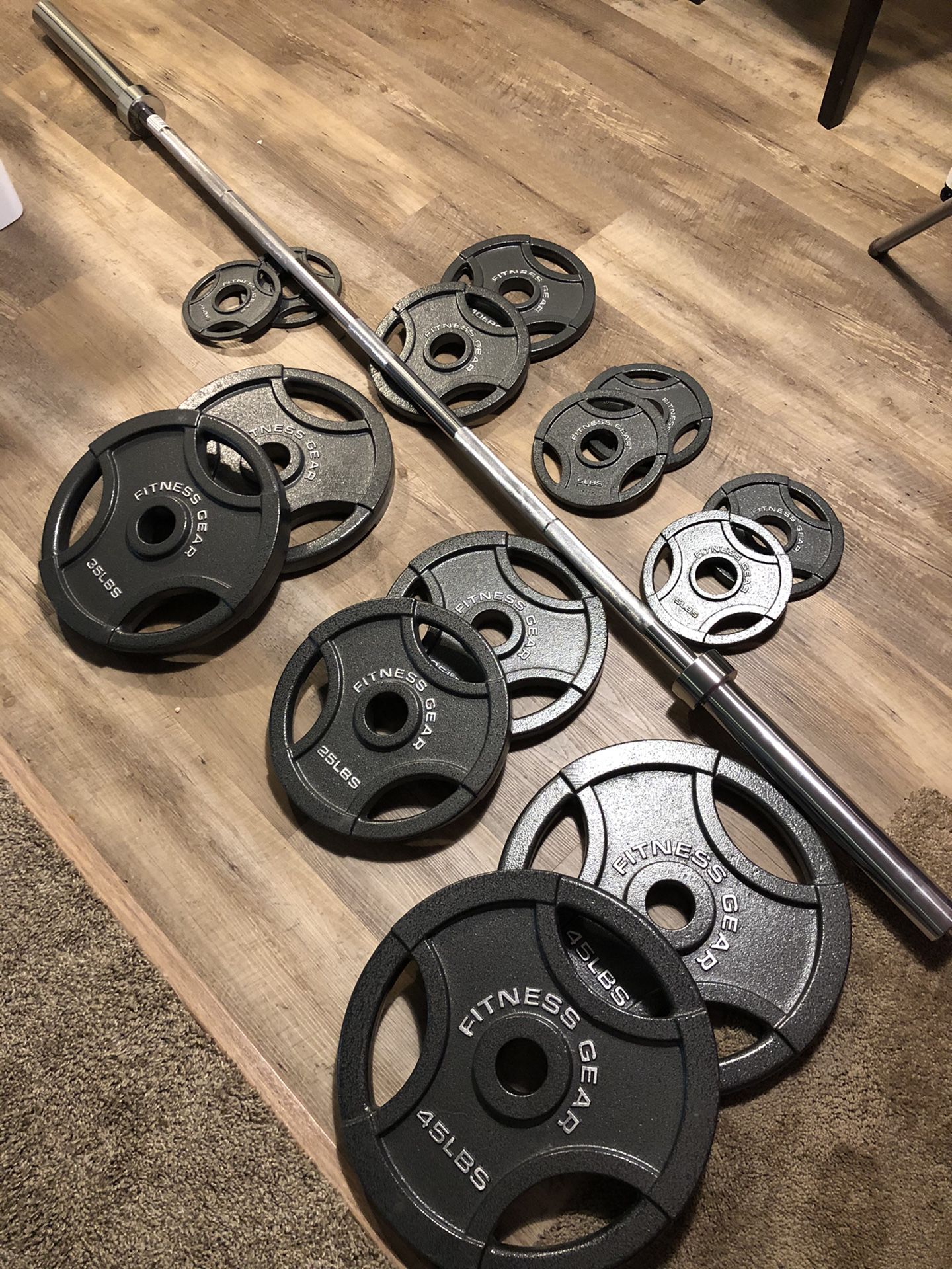 Barbell And Weights 300lb Total+ Promotion