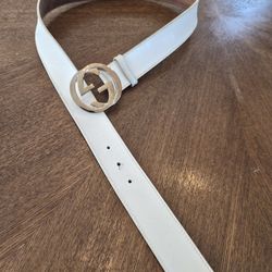 Used Men Gucci Belt White  32 to 34