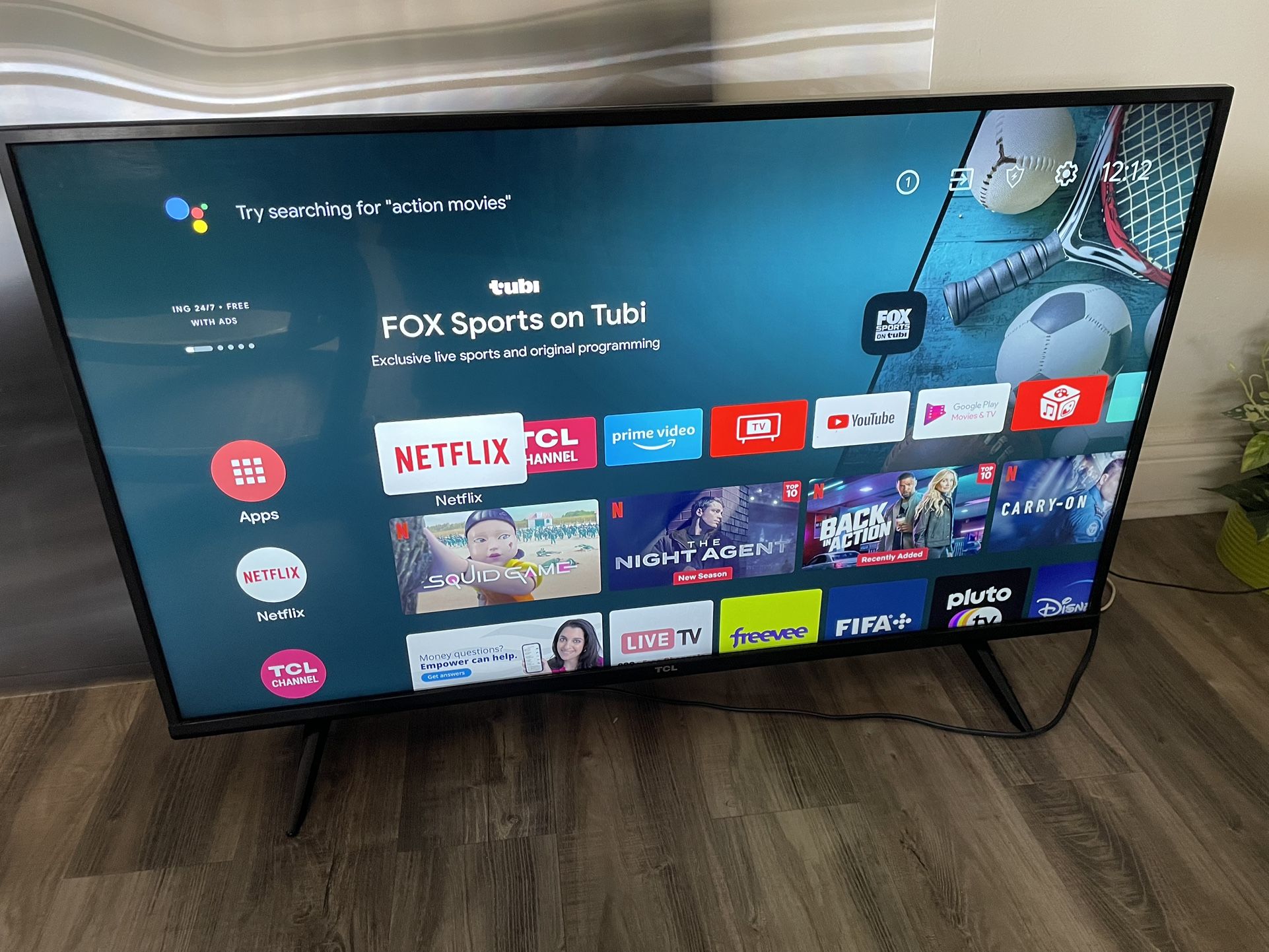 TCL 43” Smart Android TV 4K UHD With New Remote Control $100 Firm On Price