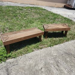 Pair Of Solid Wood Tables