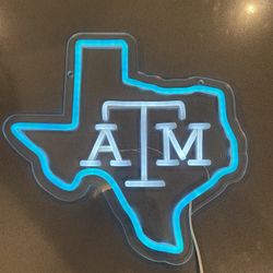 Texas A&M Custom Blue Neon Sign for Dorm Room Or House