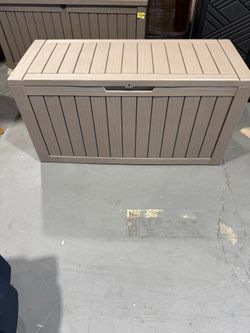 80 Gallon Lockable Resin Deck Box, Waterproof & UV-Resistant Outdoor Storage Box for Outdoor Cushion Storage, Garden Tools & Pool Accessories Storage,