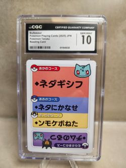 Pokemon CGC Gem Mint 10 Bulbasaur Japenese playing card