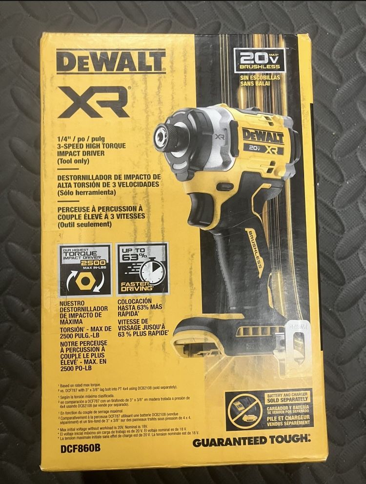New DeWalt 20V  XR Impact Driver DCF860
