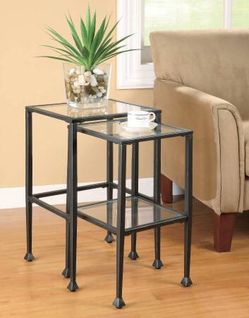 Simple Black Metal 2 Piece Table Set! $165 for BOTH! WOW!