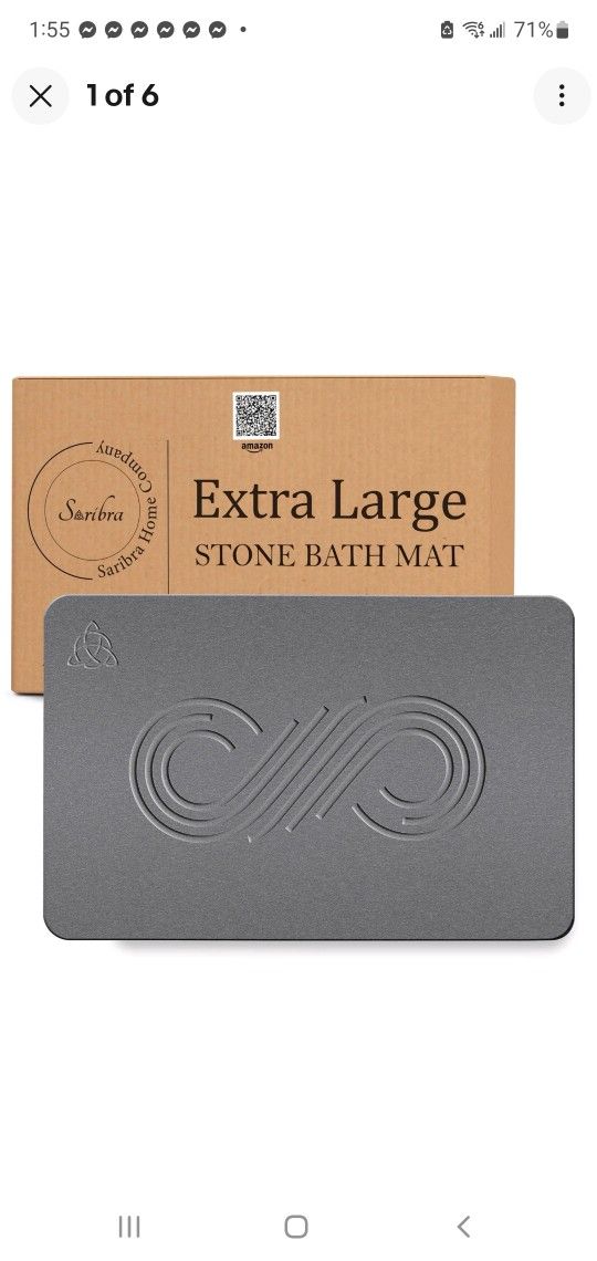 BRAND NEW..XLarge Stone Bath Mat, 32''x20'' Non-Slip Diatomaceous Earth Stone Quick Drying