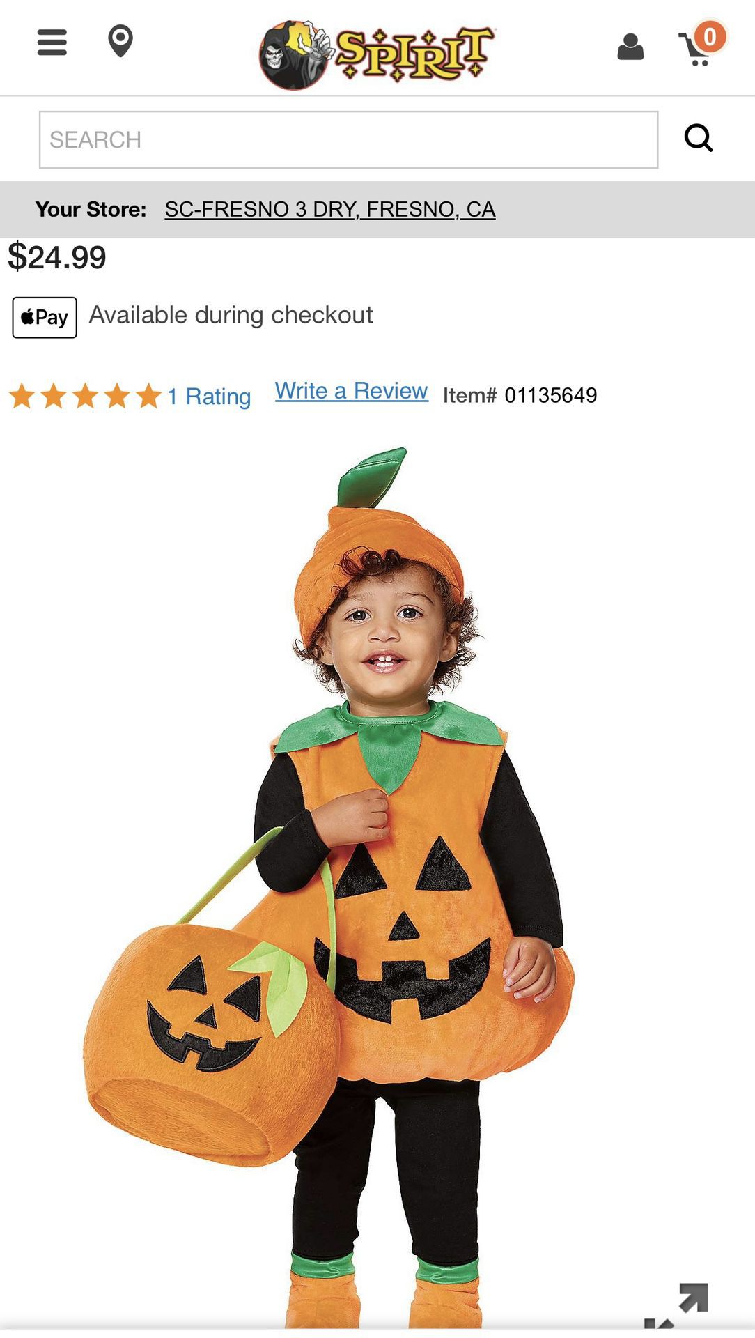 18-24 Months Pumpkin Costume 