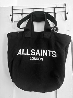AllSaints London Black Canvas Tote Bag