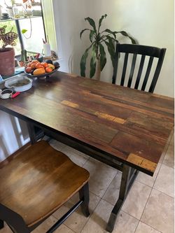 Dining Table Set — Table + 2 Chairs + Bench