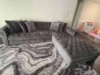 Grey Tufted Couch
