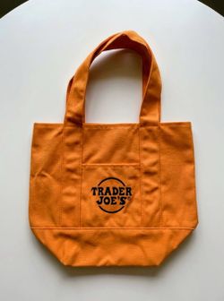 Brand New Trader Joe’s Mini Canvas Tote Bag - Orange (Limited Edition)