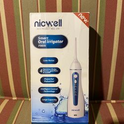 Nicwell Smart Oral Irrigator,(F5025) Rechargable, 4-Modes, White, 360°