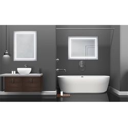 32 in. W x 24 in. H LED Lighted Single Frameless Bathroom Mirror with Anti Fog Dimmable Vanity