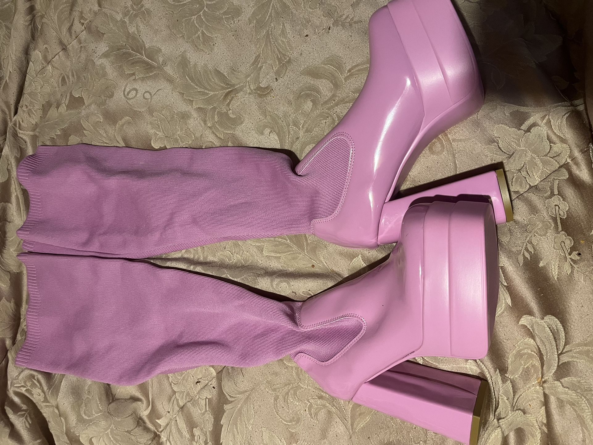 Over the knee cloth boots