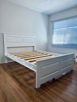 White Queen Bed Frame - No Mattress
