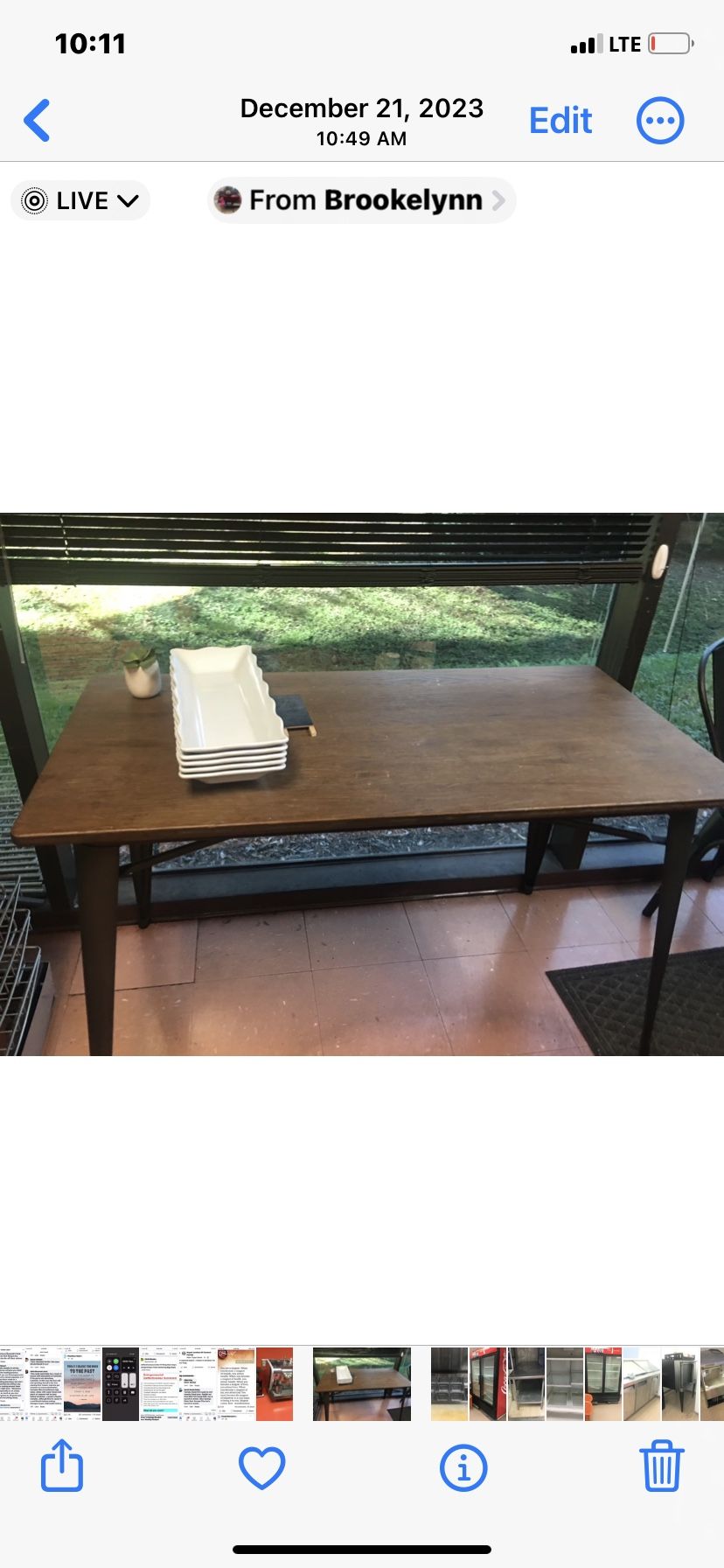 New ! Wood Top Table