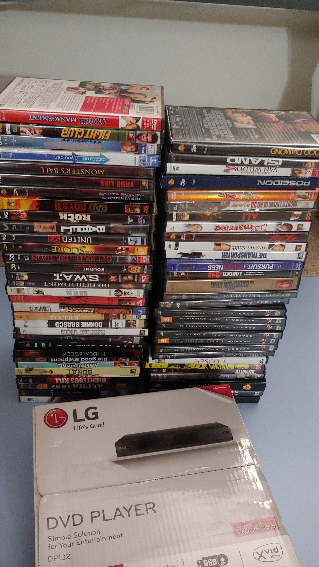 60+ dvds and player