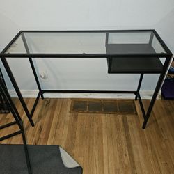 GLASS COMPUTER TABLE AND PRINTER TABLE