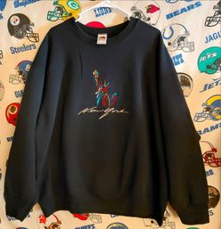 Vintage 1990s New York City NYC Statue Of Liberty Crewneck Sweater Sweatshirt