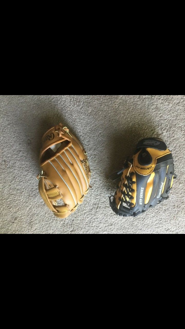 Two baseball gloves