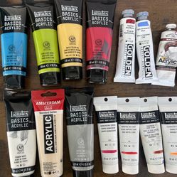 Artist Professional Acrylic Paint Lot – 50 Tubes Barely Used (Liquitex, Golden)