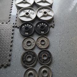 Olympic Size Weight Plates Weightlift Excercise Workout Bench Press Curl 2inch Hole Metal Plates 