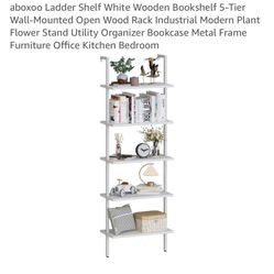 Aboxoo 5 Tiered Ladder Shelf Bookshelf 
