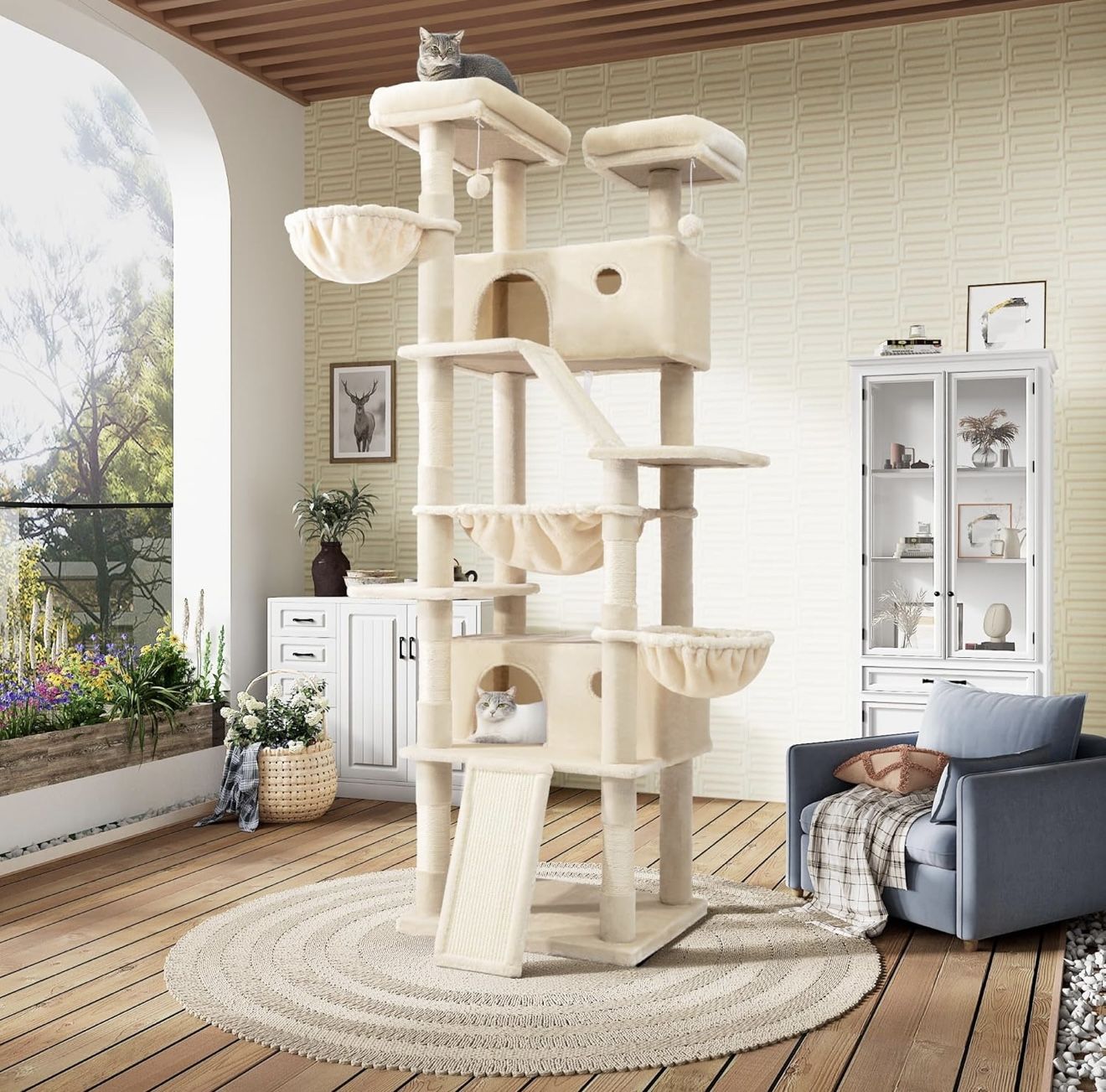 81” Beige Cat Tree Tower