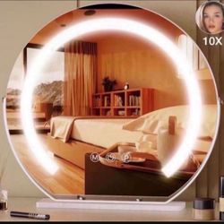 Vanity Mirror with Lights,Round Light Up Makeup Mirror for Dressing Table, Desk, Bathroom, Bedroom Touch Screen Control, 3 Colors Dimmable LED Table M