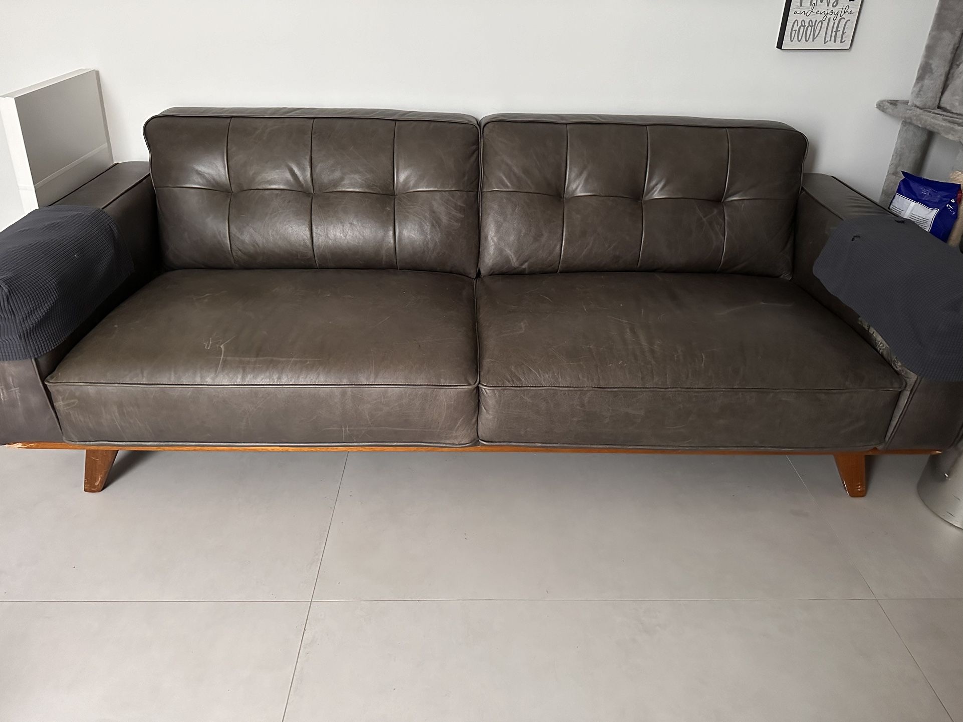 Leather sofa $50