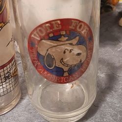 SNOOPY FOR PRESIDENT  GLASS 1976