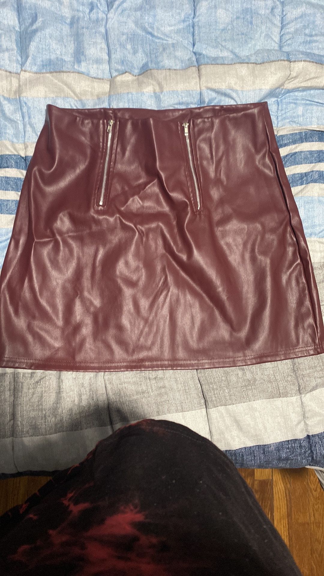 Faux leather skirt