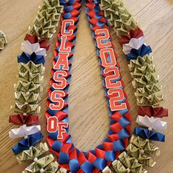 Multi Color Graduation Lei 🎓 With $$/ Collar De Graduacion Cpn Dinero