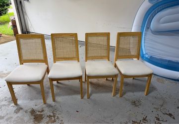 Set of 4 Cane Back Dining Chairs