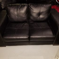 MOR Furniture 3-Piece black leather set. Couch, loveseat & club chair