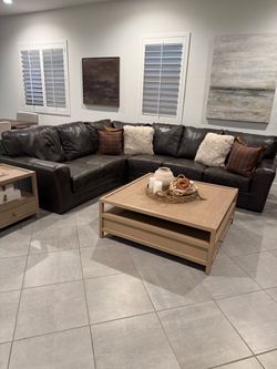 Jackson Furniture Denali 4-Piece Italian Leather Sectional - Chocolate was $3900