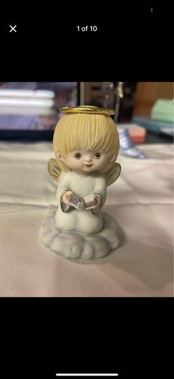 Small Angel Figurine Holding Book 