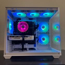 Custom Whiteout RTX Gaming PC Computer (Ryzen 5 5500, RTX 5060, 24GB RAM, 1TB NVMe SSD + 3TB HDD)