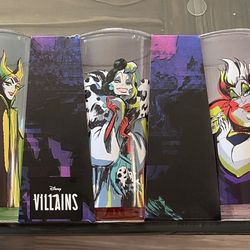 Disney Villians 16oz Glasses- Set Of Four 