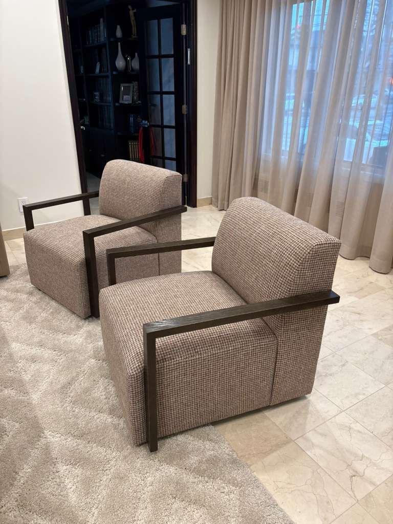 Pair of Basset Creswell Wood Arm Chairs