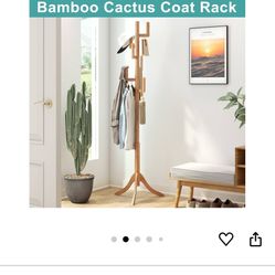Bamboo Cactus Coat Rack - Adjustable 