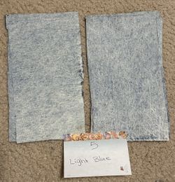 42 Approx. 4.5”x8” Denim Blocks Acid Wash, Dark Blue, white