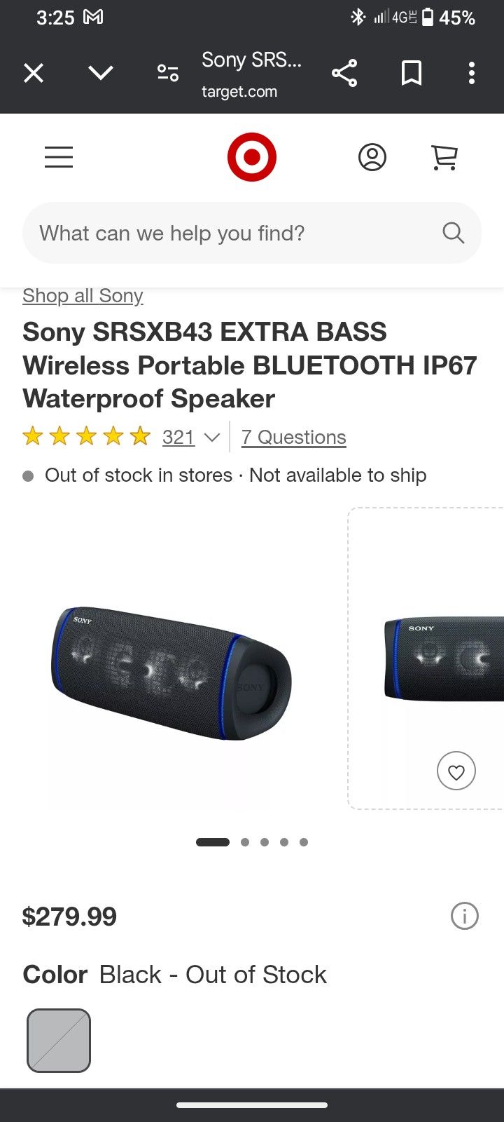 Sony SRSXB43 PARTY BT SPEAKER