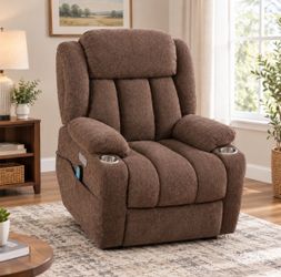 Brown fabric accent chair - recliner