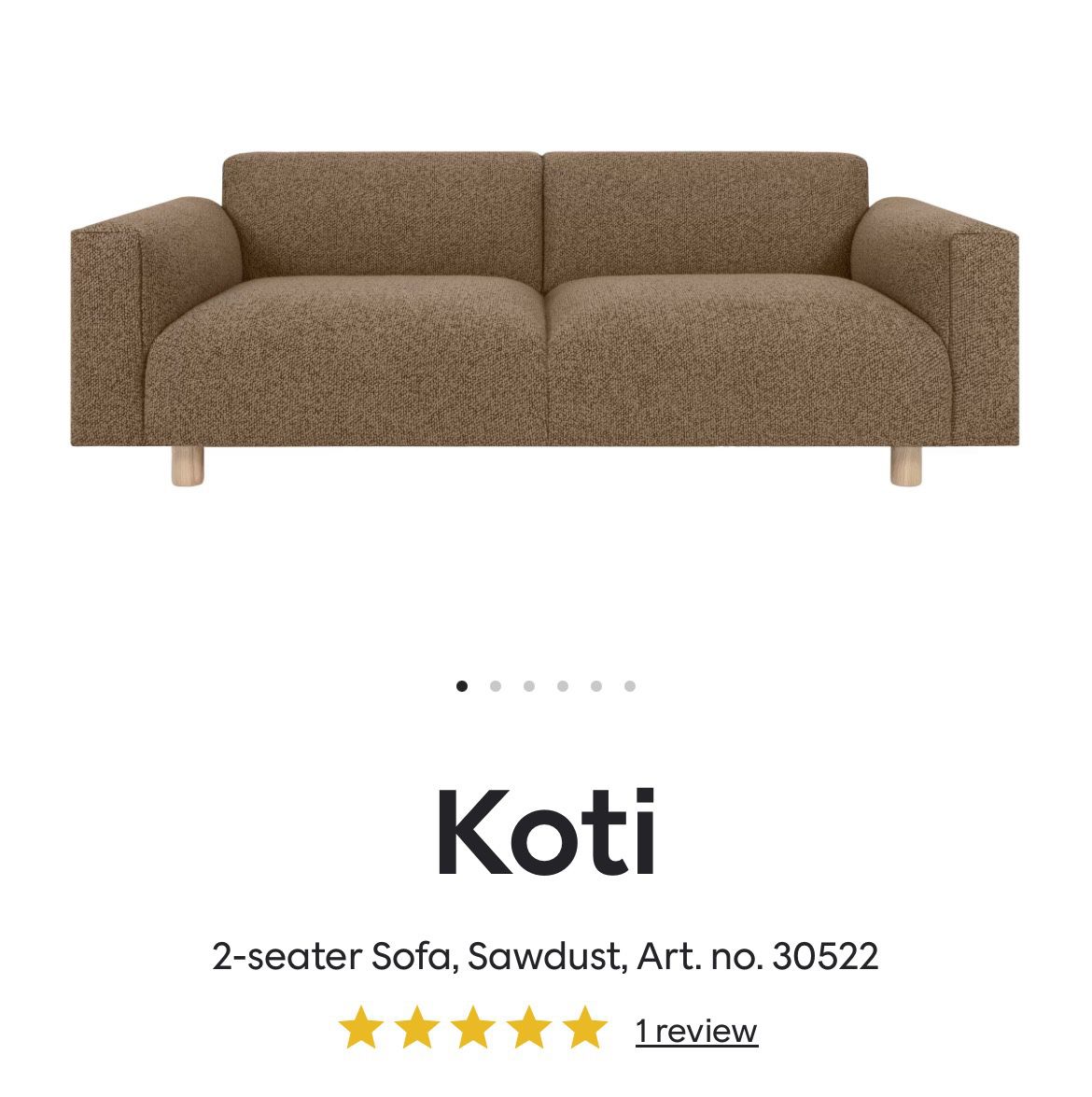 Hem Design Koti 2-seater Sofa in Sawdust color. 