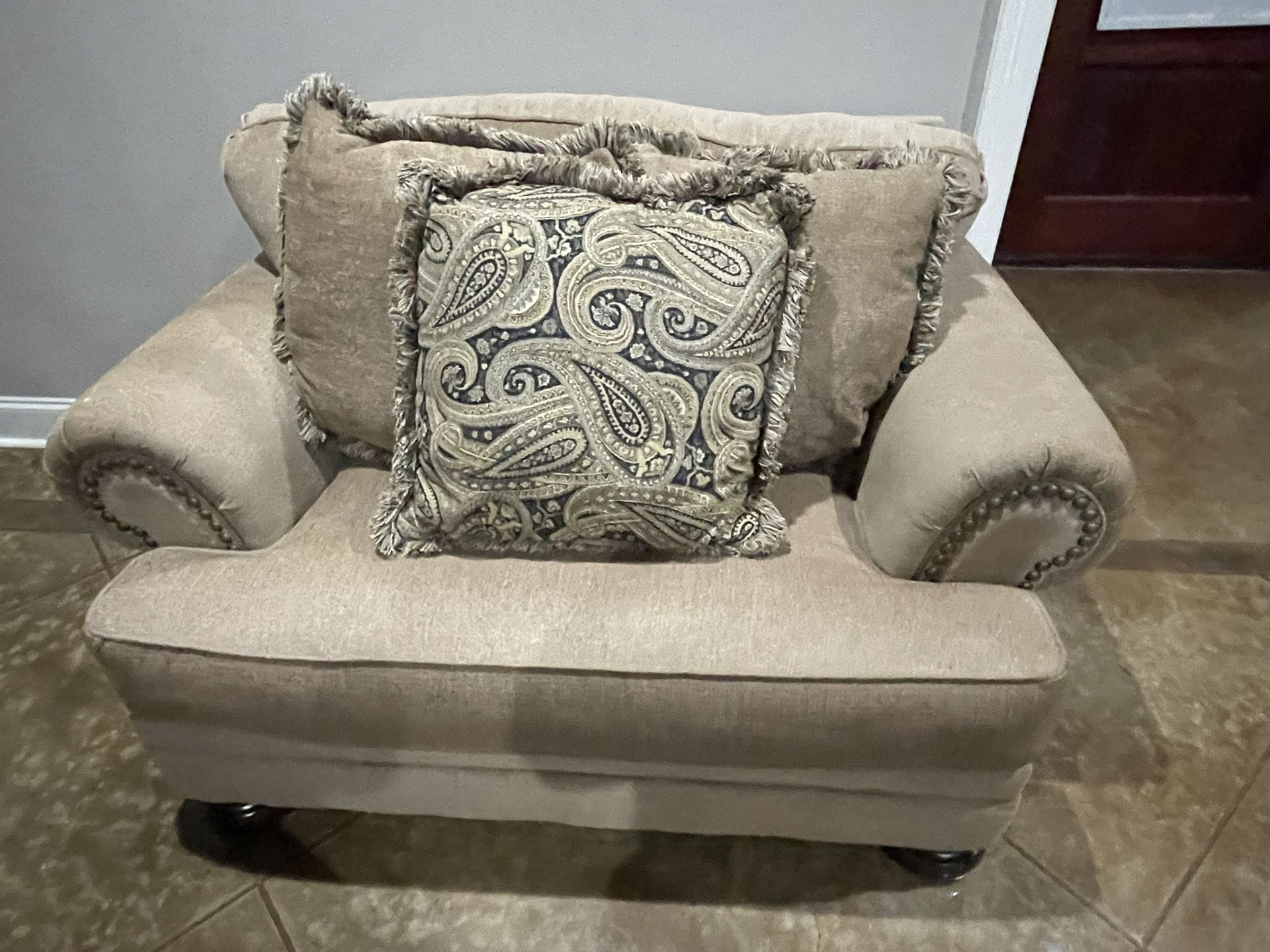 Beautiful 2 piece Oversize Chair & A Half and Ottoman (Negotiable)