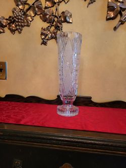 TALL LEAD CRYSTAL CYLINDER OPEN BOTTOM VASE