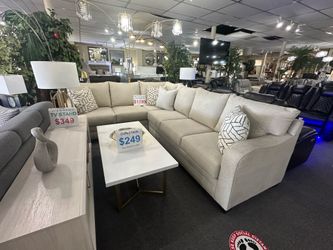 Brand new Beige Fabric L-Shaped Sectional Sofa
