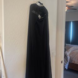 Beautiful Black Dress With A Cape 